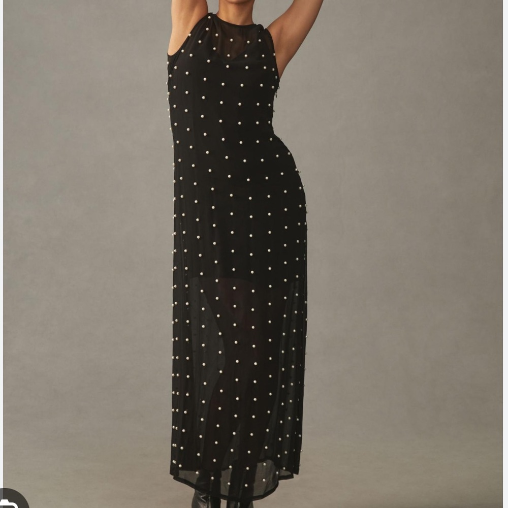 Anthropologie Tanvi Kedia Sheer Pearl Dress